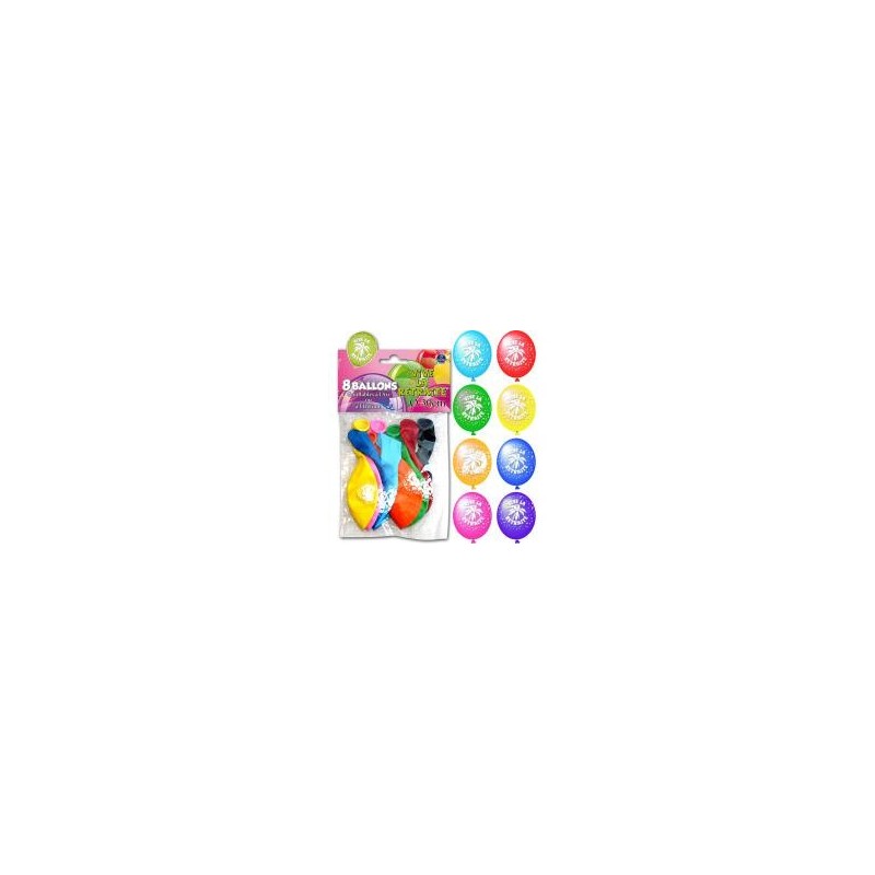 Sachet de 8 ballons vive la retraite Sachet de 8 ballons vive la retraite