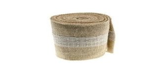 Chemin de table en toile de jute avec dentelle 14.5cmx5m