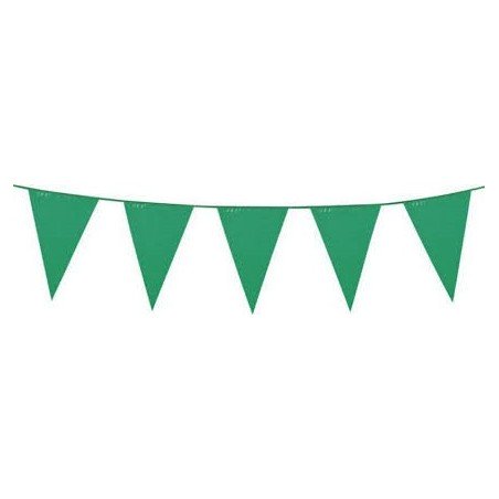 Guirlande triangle plastique, vert, 46cm x 30 cm x 10m