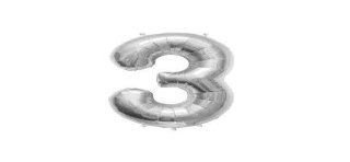 Pallone metallizato argento, 86 cm, numero 3