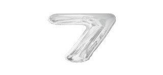 Ballon métal argent, 86cm, chiffre 7