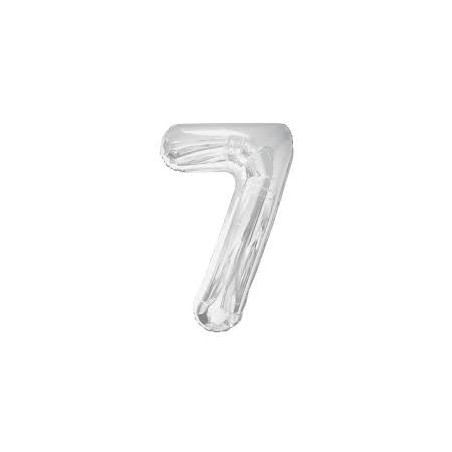 Silberner Metallball, 86cm, Nummer 7