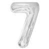 Ballon métal argent, 86cm, chiffre 7 Ballon métal argent, 86cm, chiffre 7