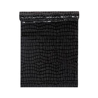 Chemin de table suédine , 28cm x 5m, noir