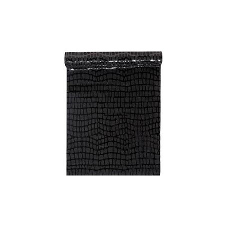 Runner da tavolo in pelle scamosciata, 28x5m, nero