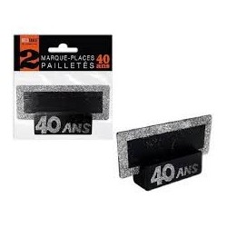 2 marque-places pailletés, 40ans