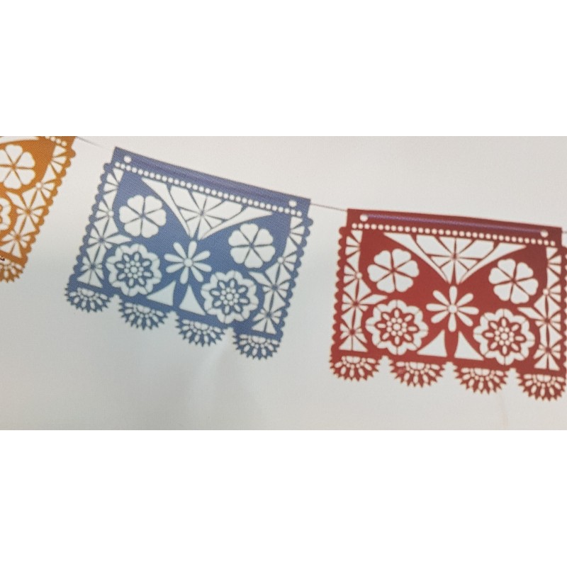 1 Mexiko-Banner, mehrfarbig, 25 x 21,5 / 300 cm.  1 Mexiko-Banner, mehrfarbig, 25 x 21,5 / 300 cm.
