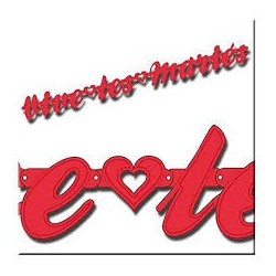 Guirlande Vive les mariés, rouge, 1m50