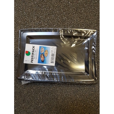 Plat noir en pet pour boucherie, 460 x310 x17