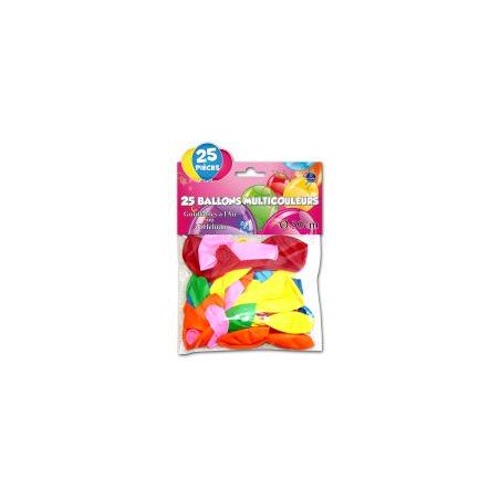 Sachet de  25 ballons couleurs assorties