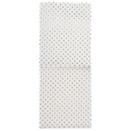 4 Besteckbeutel, metallische Goldpunkte 10x25cm