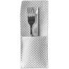 Sachet à couverts, pois métallisé argent, 10x25cm