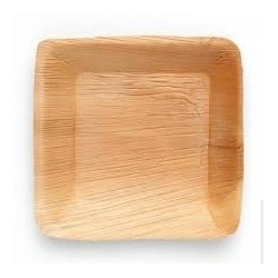 25 piatti quadrati 16x16x1,5 cm. In foglia di palma, biodegradabile.
