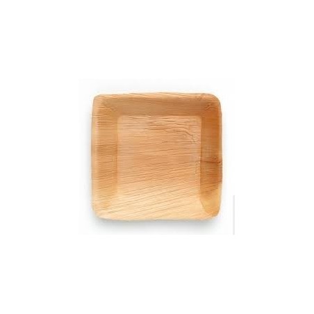 25 piatti quadrati 16x16x1,5 cm. In foglia di palma, biodegradabile.