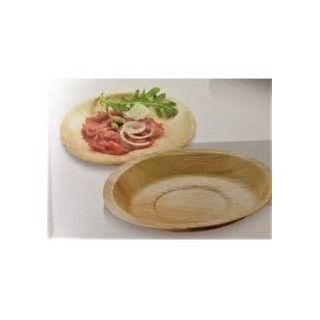 25 Assiettes rondes en feuille de palmier, D17cm P.1.5cm