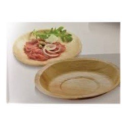 25 Assiettes rondes en feuille de palmier, D17cm P.1.5cm
