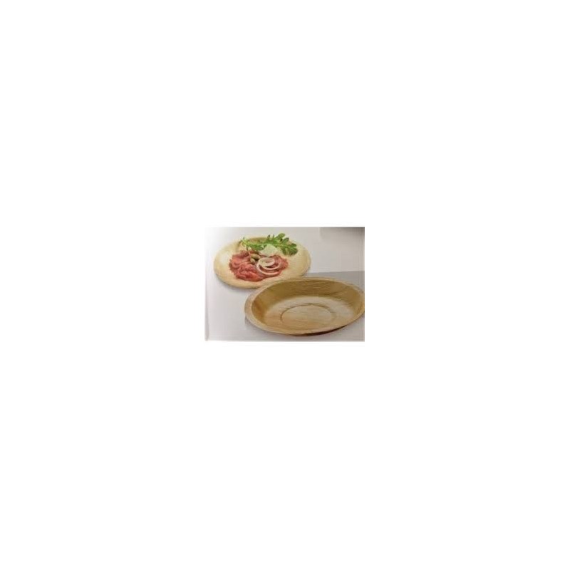 25 Assiettes rondes en feuille de palmier, D17cm P.1.5cm 25 Assiettes rondes en feuille de palmier, D17cm P.1.5cm