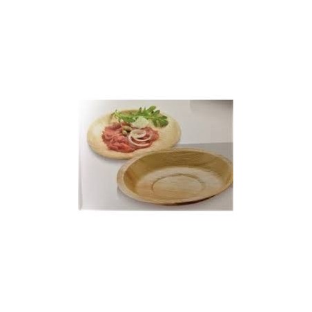 25 Assiettes rondes en feuille de palmier, D17cm P.1.5cm