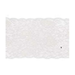Chemin de table dentelle motif rose 17cmx5m, blanc