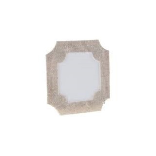 6 Marque-places en papier, cadre coton naturel, 6x6cm