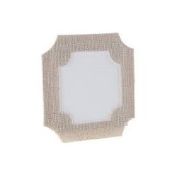 6 Marque-places en papier, cadre coton naturel, 6x6cm