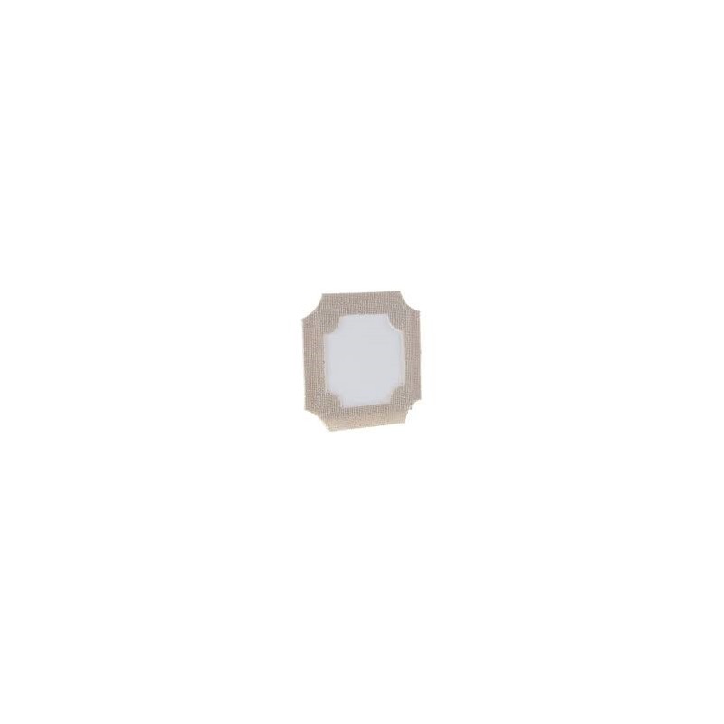6 Marque-places en papier, cadre coton naturel, 6x6cm 6 Marque-places en papier, cadre coton naturel, 6x6cm
