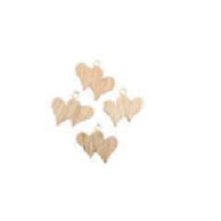 Set aus 12 Holzherzen 3x2x0,7cm mit Schnalle.