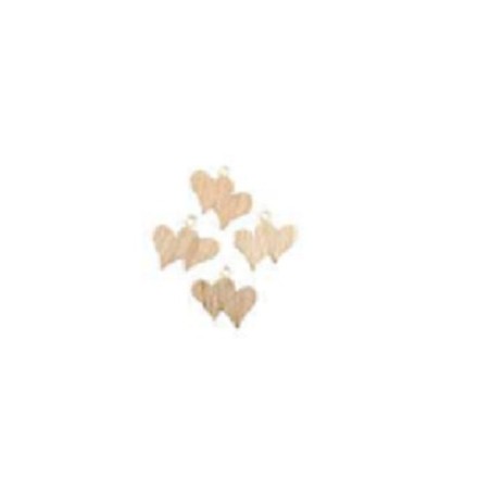 Set aus 12 Holzherzen 3x2x0,7cm mit Schnalle.
