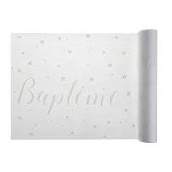 Runner da battesimo "Baptême" bianco 30 cm x 5 m