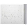 Chemin de table Baptême blanc 30cm x 5m Chemin de table Baptême blanc 30cm x 5m