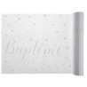 Chemin de table Baptême blanc 30cm x 5m