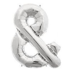 Palloncino d'argento lettera &, 36 cm.