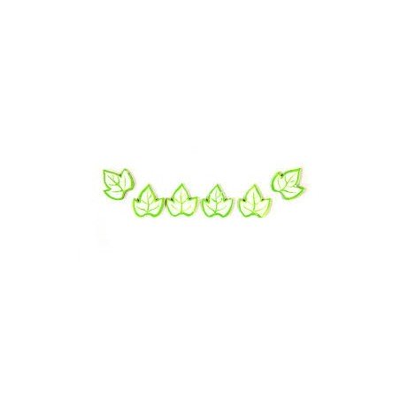 6 coriandoli da tavola a foglia bianca e verde