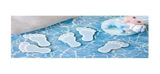 Konfetti von Holztisch "Foot Baby" blau, 10 Stück