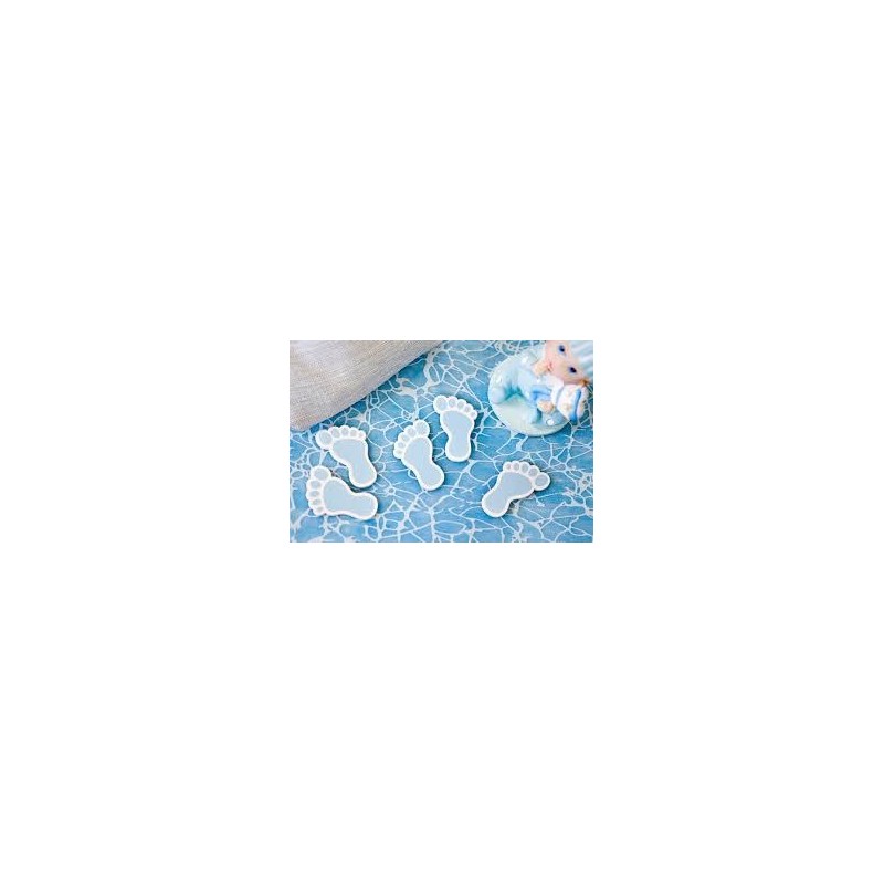 Konfetti von Holztisch "Foot Baby" blau, 10 Stück Konfetti von Holztisch "Foot Baby" blau, 10 Stück