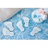 Konfetti von Holztisch "Foot Baby" blau, 10 Stück Konfetti von Holztisch "Foot Baby" blau, 10 Stück