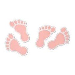 Tavolo in coriandoli "piedi di bimbi" rosa, 10pces