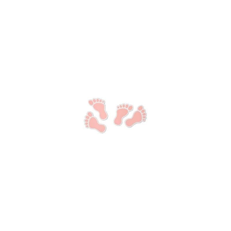 Tavolo in coriandoli "piedi di bimbi" rosa, 10pces