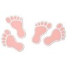 Konfetti Holztisch "Foot Baby" rosa, 10 Stück Konfetti Holztisch "Foot Baby" rosa, 10 Stück