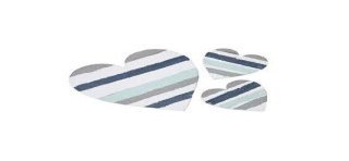 3 Coeurs en bois déco 2 tailles, GM10 cm et PM 5cm