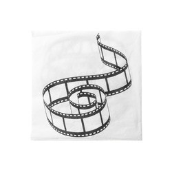 Serviettes 33x33 cm, cinéma, blanc, sachet de 20 pièces