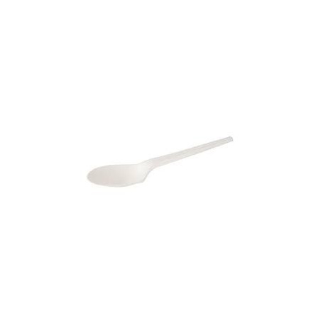 50 weiße Löffel, biologisch abbaubar, 16,8 cm