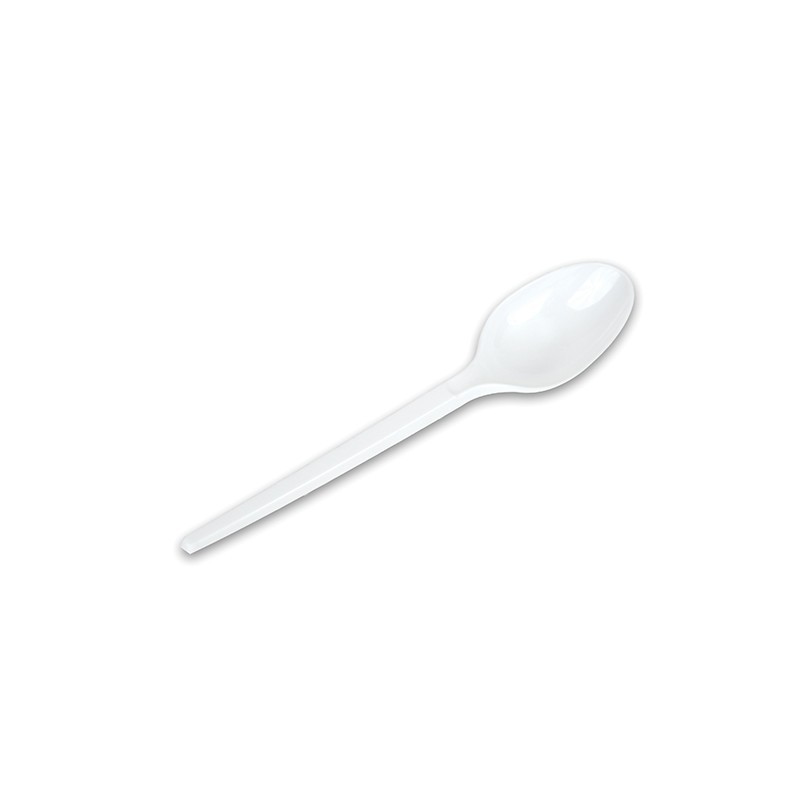 50 Cuillères à café blanches, biodégradable, 12,8cm 50 Cuillères à café blanches, biodégradable, 12,8cm