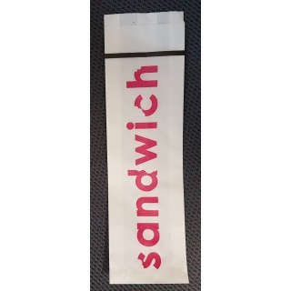 100 Sachets sandwich blanc inscription Rose  9x3x30cm