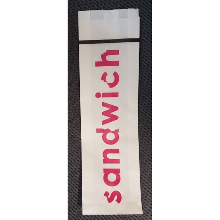 100 Sachets sandwich blanc inscription Rose  9x3x30cm
