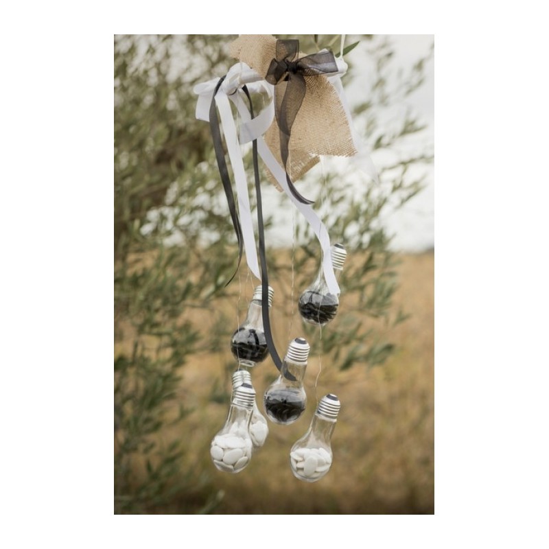 4 lampadine con attacco in alluminio per contenere confetti o dolci. D.5x11cm.