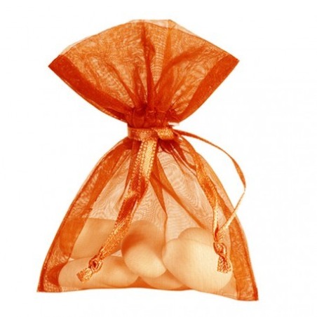 10 Organd Taschen, orange, 7,5 x 10 cm