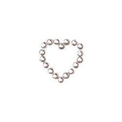 Stickers strass coeur, argent,  20pces, 2x2cm