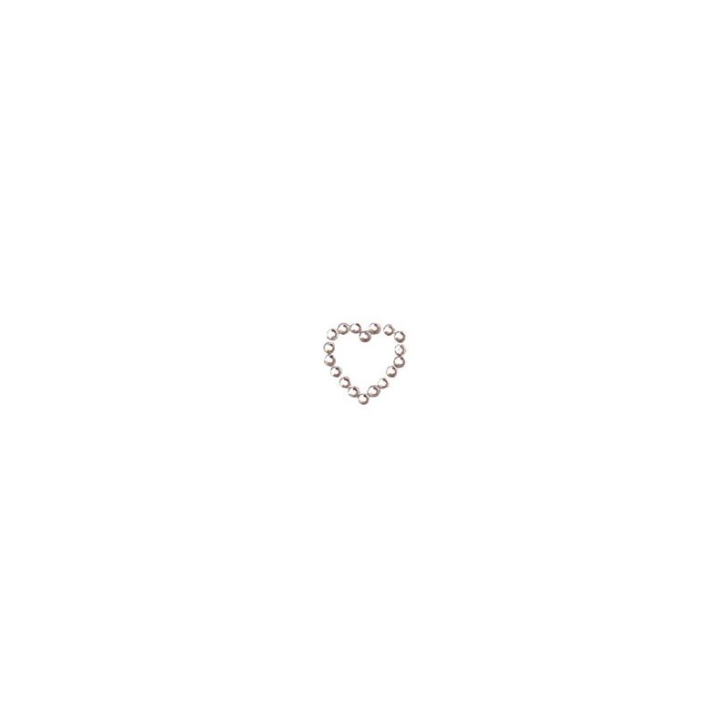 Stickers strass coeur, argent,  20pces, 2x2cm