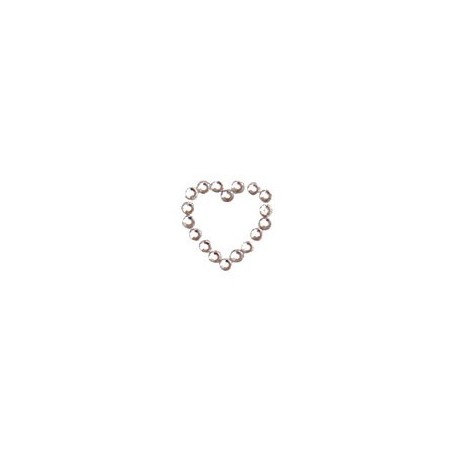 Stickers strass coeur, argent,  20pces, 2x2cm